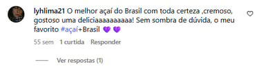 Cliente demonstrando satisfação na compra dos produtos da Açaí Mais Brasil 