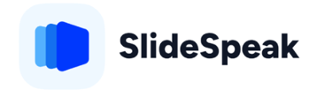 a logo with a SlideSpeak on it