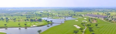 a golf course with a golf course and a golf course