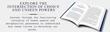 Banner for The Destiny Book by Helena Lind, titled: Explore The Intersection of Choice and Unseen Powers.