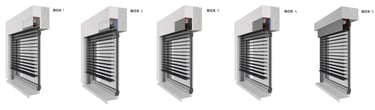 a series of four different types of doors