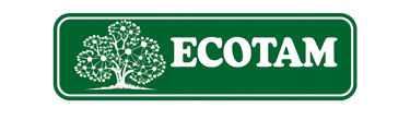 ECOTAM logo featuring a green rectangular banner with a white stylized network tree icon.
