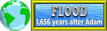 Globe picture plus flood happened 1,656 years after Adam designed by Debbie Dunn using PowerPoint