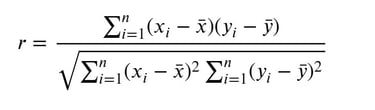 A fórmula da correlação de Pearson