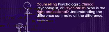 Counseling psychologist vs clinical psychologist vs psychiatrist 