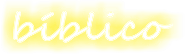 A glowing yellow neon sign displaying the Spanish word 'bíblico' in cursive script font against a black background.