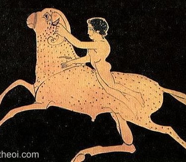 KRIOS KHRYSOMALLOS (Crius Chrysomallus) who was a flying, golden-fleeced ram