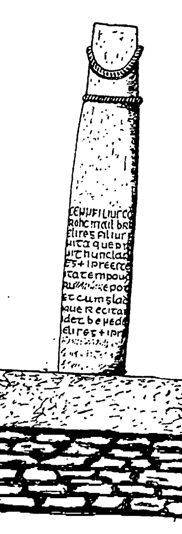 Pillar of Eliseg Runestone drawing 1000 - County Denbigh, Wales