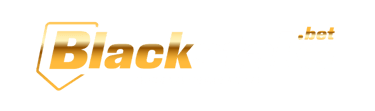 a black and gold logo with the words black and white