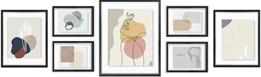 Modern black floating photo frames for living room gallery wall ideas.