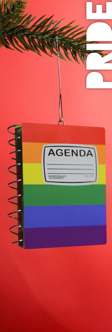 a rainbow colored ornament