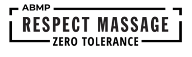 A logo that shows ABMP Respect Massage - zero tolerance