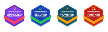 Security, Performance, Technology, Partnership, and Verified Business credentials demonstrating trust, optimization, cutting-