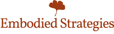 logo of orange ginko leaf above text that reads Embodied Strategies