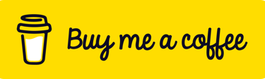 Buy me a coffee icon with cursive text for donations.