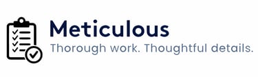 Logo featuring a check box on a blue background, designed with meticulous attention to detail.
