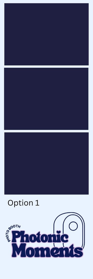 A 2x6 Photo Booth strip. With three squares for photos