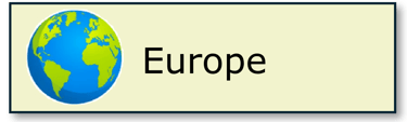 Button with a globe showing Europe and with the word Europe in text