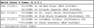 Dylan Frazier's AZ Drive match times, opponents, and where to stream