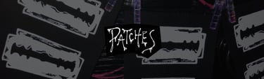 handmade screenprinted patches for alt fashion