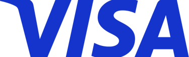 Blue Visa card accept here logo