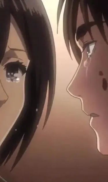 Mikasa e Eren conflito emocional Attack on Titan
