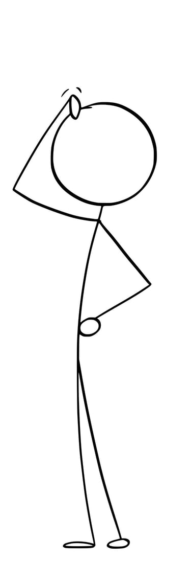 stickman qui se gratte la tête