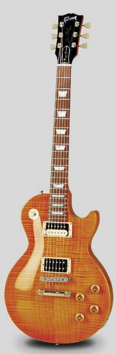 a guitar Gibson that is sitting on a table