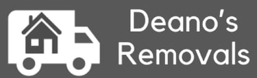 deanos removals white logo