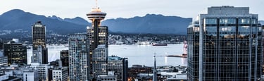Vancouver downtown overlooking water