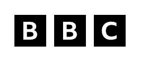 BBC logo with white letters in black squares.