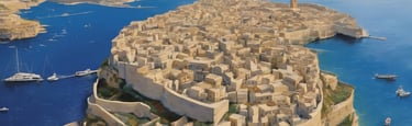a painting of Birgu the 3 cities