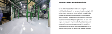 Mortero Poliuretanico - pisos industriales