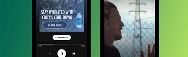 A 30-second ad on Spotify, that is displayed in-between songs and Freemium users cannot skip it.