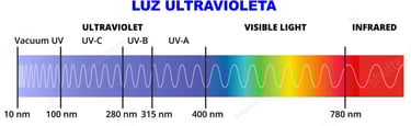 rango de luz ultravioleta 