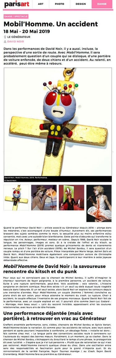 Mobil'Homme. Un accident | parisart | Article intégral