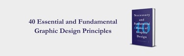 a book cover with the title of the book, 40 essentials for graphic design