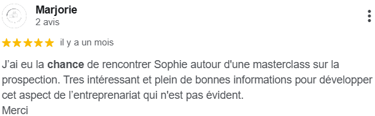 témoignage client atelier formation à Béziers animé par Sophie Watremetz