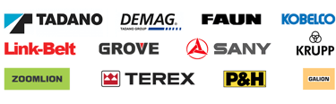 Cranes Direct offers spare parts for the following brands, Tadano, Demag, Faun, Koblenco,
