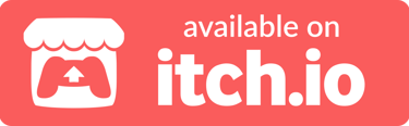 A red badge declaring that a product is "available on itch.io".