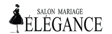 Logo du Salon de mariage Élégance en noir, avec une typographie serif élégante sur fond blanc.