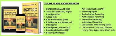 Raising Super kids smart kids table of contents