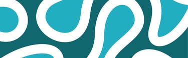 White and turquoise wavy path pattern on a teal background.