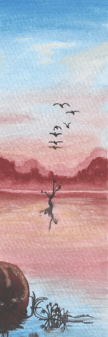 a painting of a person on a boat