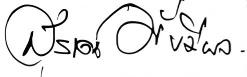 Handwritten signature in black ink on a white background with cursive Thai script characters.
