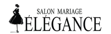Logo du Salon de mariage Élégance en noir, avec une typographie serif élégante sur fond blanc.
