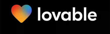 a heart shaped love heart on a black background with Lovable text on it