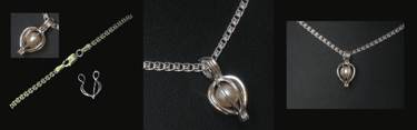 Pearl in a cage pendant