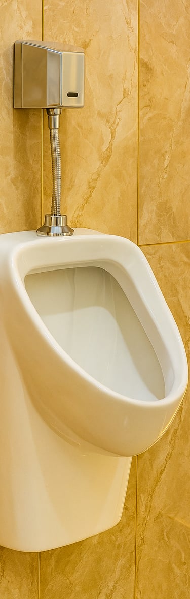 pessoa usando válvula para mictório com sensor samogin