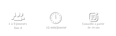 1 à 8 joueurs  15 minutes par joueur, a partir de 8 ans